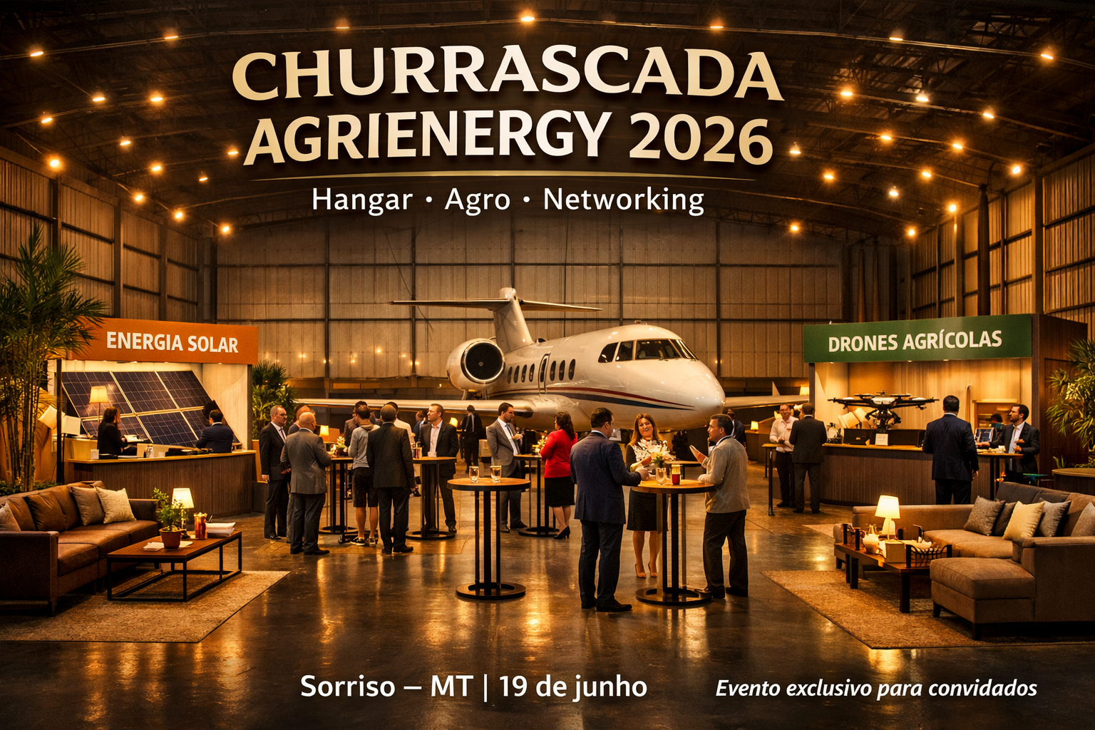 Hangar do aeroporto de Sorriso receberá a 1ª Churrascada Agrienergy em junho de 2026
